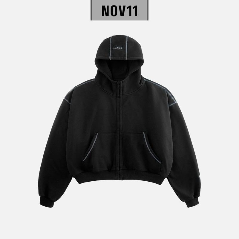 /NOV11/ UNISEX BOXY ZIP HOODIE (แจ็คเก็ตซิปสั้นชาย/หญิง)