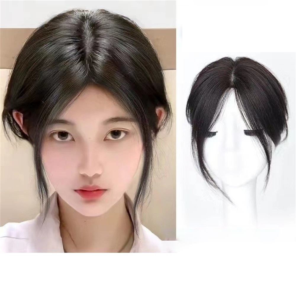 วิกผมหน้าม้าลม กิ๊บติดผมด้านบน หน้าม้าแสกกลางปิดผมหงอก ฟูฟ่อง เพิ่มวอลลุ่ม - รูปที่ 4