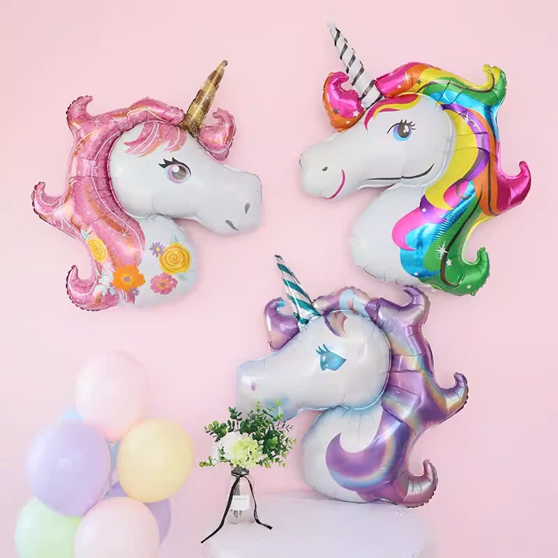 อลูมิเนียม PONY HORSE BALLOON DECORTATION BIRTHDAY BALLOON SET, FOR KIDS TO TAKE PHOTOS, UNICORN HOR