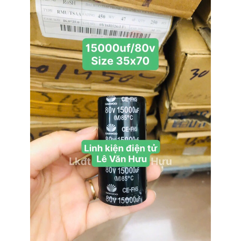 ตัวเก็บประจุ Daewoo ของแท้ 15000uf/80v 15000/80