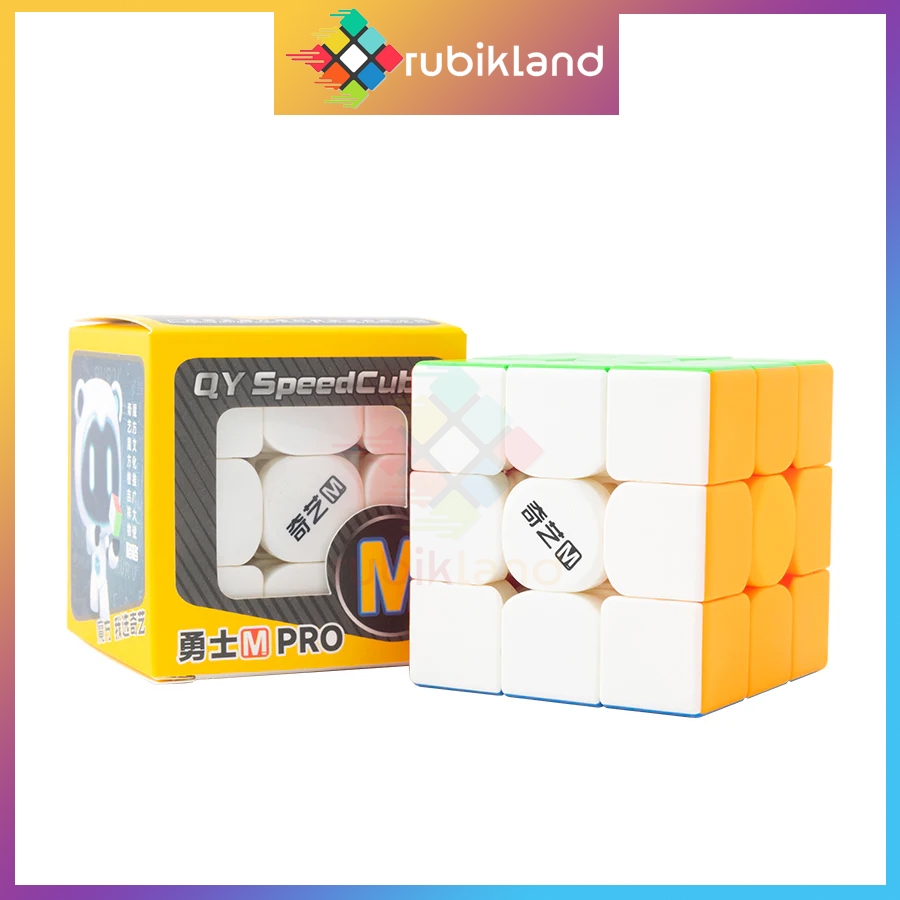 [QiYi Rubik 3x3 QiYi Warrior M Pro 2025 Rubiks Cube สติกเกอร์ 3x3x3 พร้อมแม่เหล็กของเล่นปัญญาเด็ก
