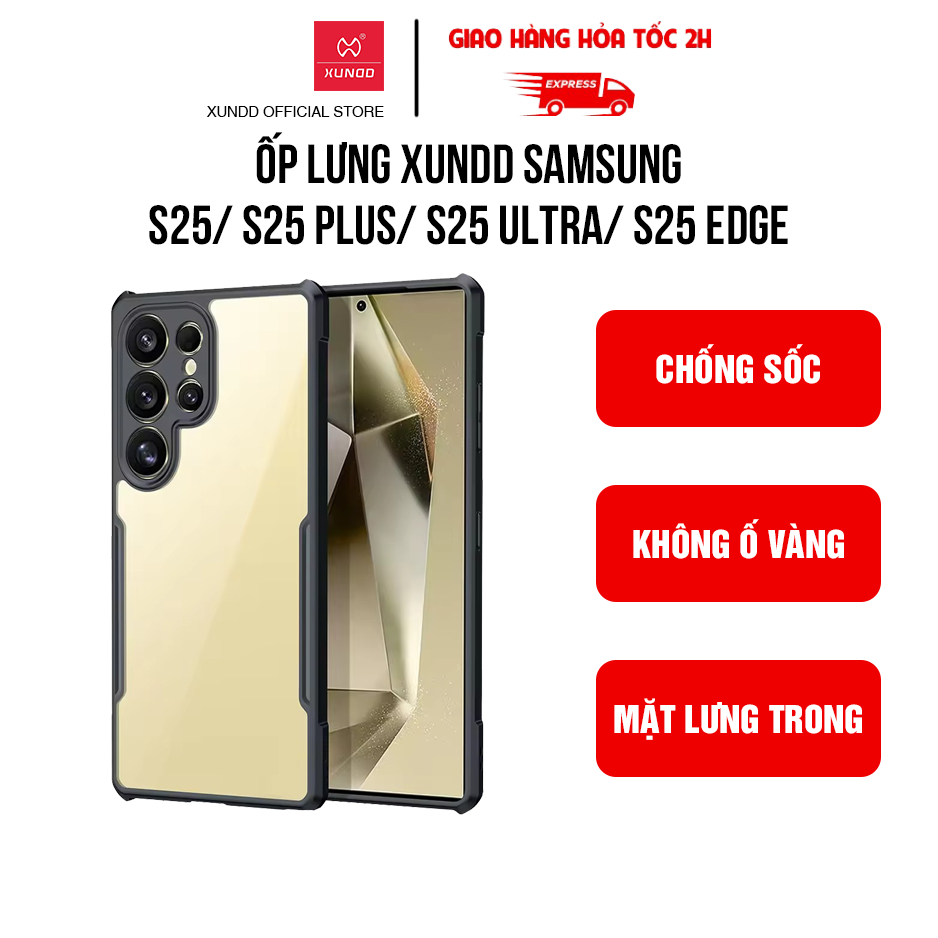 XUNDD เคส Samsung S25/ S25 Plus/ S25 Ultra/ S25 Edge - ขอบ TPU กันกระแทก หลังใส