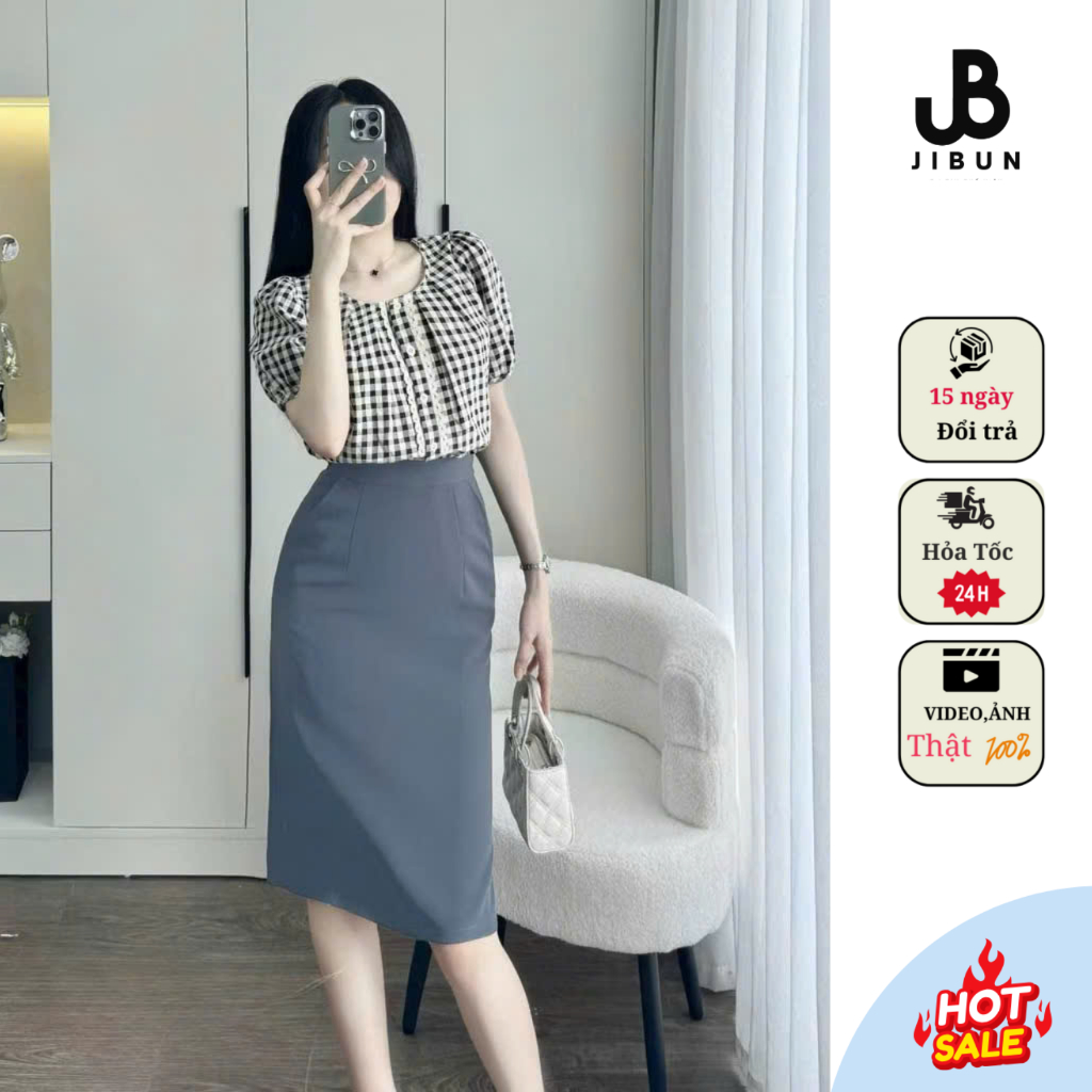 JIBUN V760 กระโปรงดินสอยาวถึงเข่า 60ซม