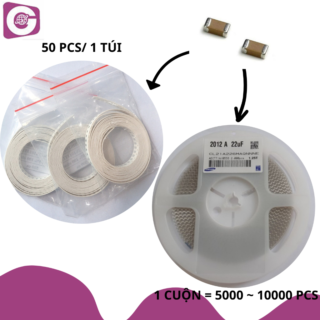 0603 (1608), 10%, X5R, 10V, 10uF - ELECTRICAL CAPACITOR (50PCS/BAG)