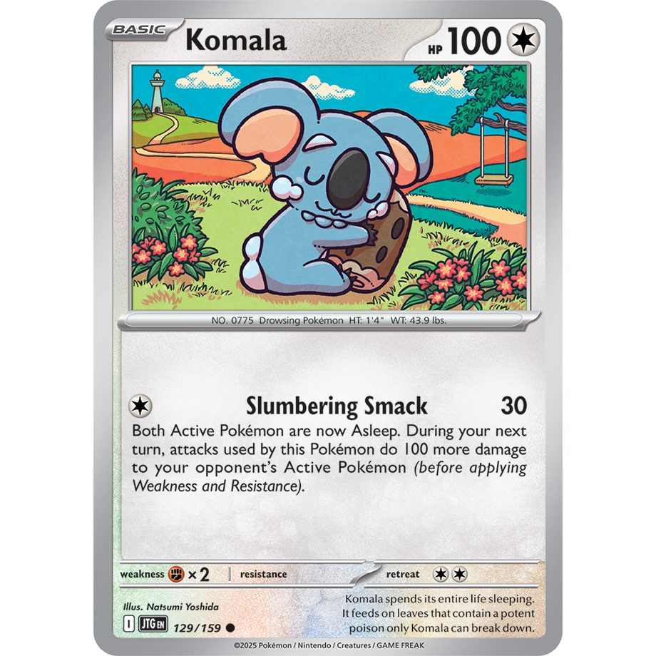 [KW2 Pokemon] [EN] การ์ด Komala - 129/159 - Common Reverse Holo - JTGEN