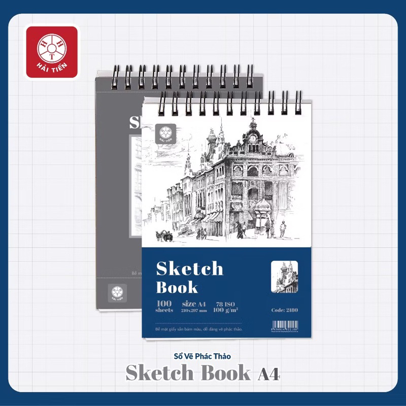 Hai Tien 2180 Sketchbook A4 - กระดาษสีเหลืองหยาบ - ขนาด 100g/m2