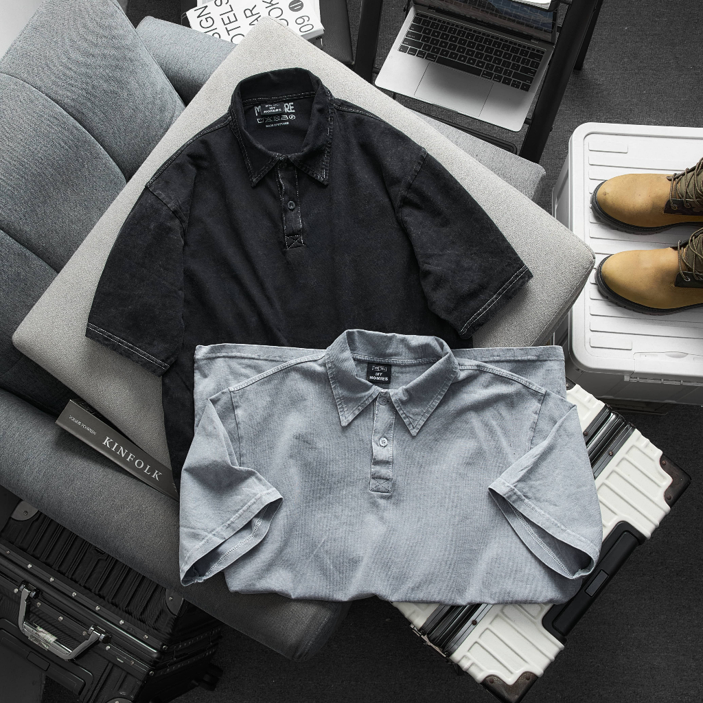 เสื้อโปโล Bigsize wash 55-115kg ผ้าหนาและโปร่ง - My Homies