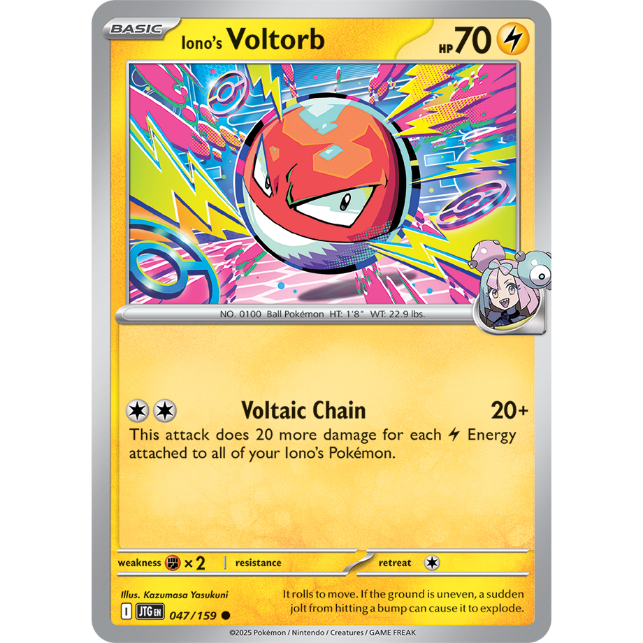 [KW2 Pokemon] [EN] การ์ด Voltorb ของ Ionos - 047/159 - Common Reverse Holo - JTGEN