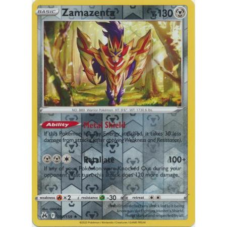 การ์ดโปเกมอนแท้ 1 ใบ,Zamazenta - 097/159 - Holo Rare Reverse Holo -M-NM