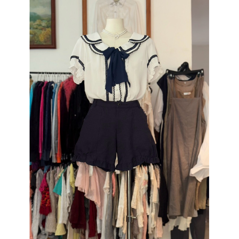 ชุด เสื้อชีฟอง Axes M กางเกงขาสั้น Axes