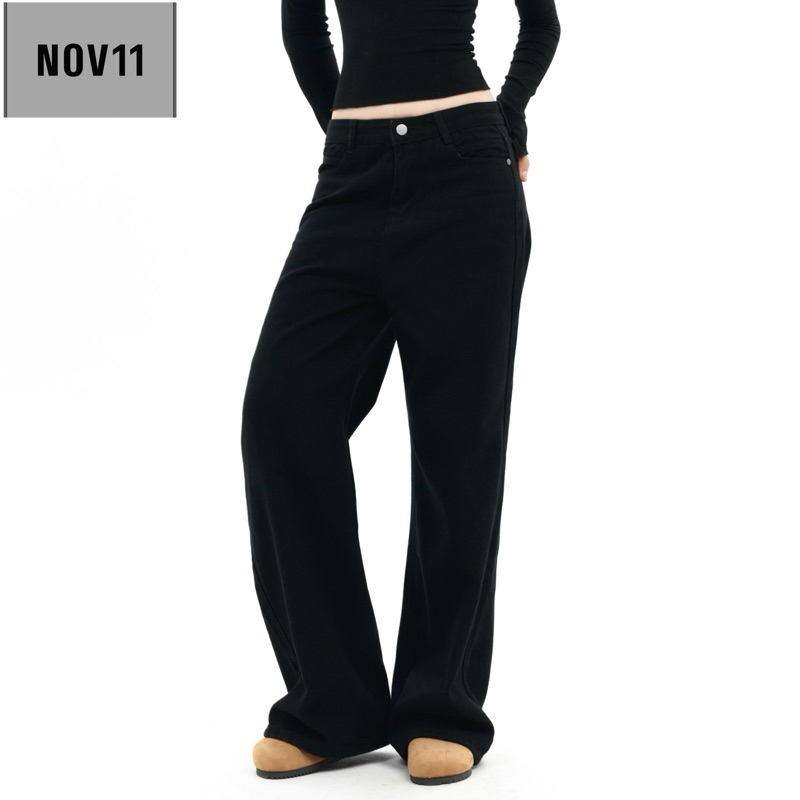 /NOV11/ WIDE STRAIGHT-LET KAKI JEANS