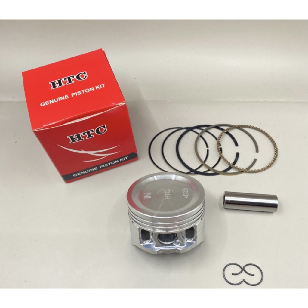 HAYATE Silver Piston (53.5) ชุดลูกสูบรถจักรยานยนต์ HTC, แหวนลูกสูบสีเงิน/HTC