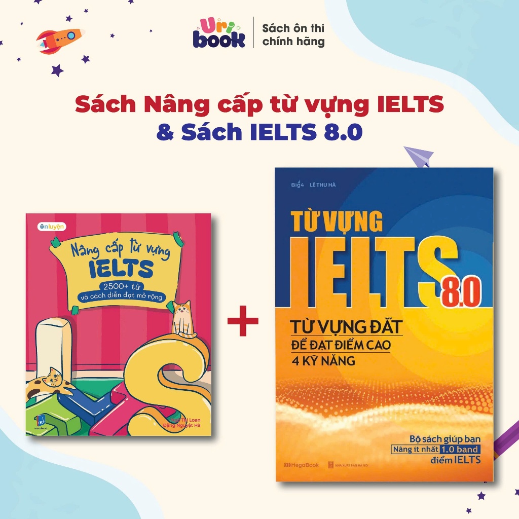 คอมโบหนังสืออัพเกรดคําศัพท์ IELTS และหนังสือคําศัพท์ IELTS 8.0- คําศัพท์สําหรับ Ielts -Uribook