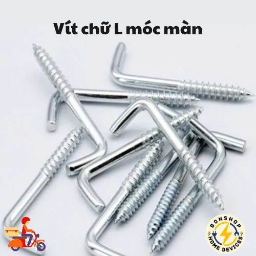 [แพ็ค 10 ชิ้น] สกรูรูปตัว L สําหรับตะขอผ้าม่าน ตะขอสะดวก[4p,5p,6p,8p,1t,1t2]