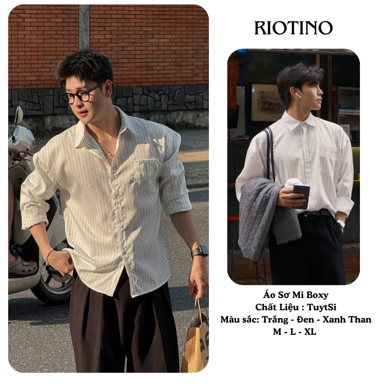 Summer Vibes Local Brand RIOTINO Boxy Form เสื้อลายสก๊อตแขนยาวสําหรับผู้ชายและผู้หญิง SM07-1