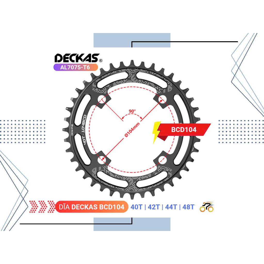 BIKE FORKS - TOURING - DECKSAS - 48T - (BCD 104)