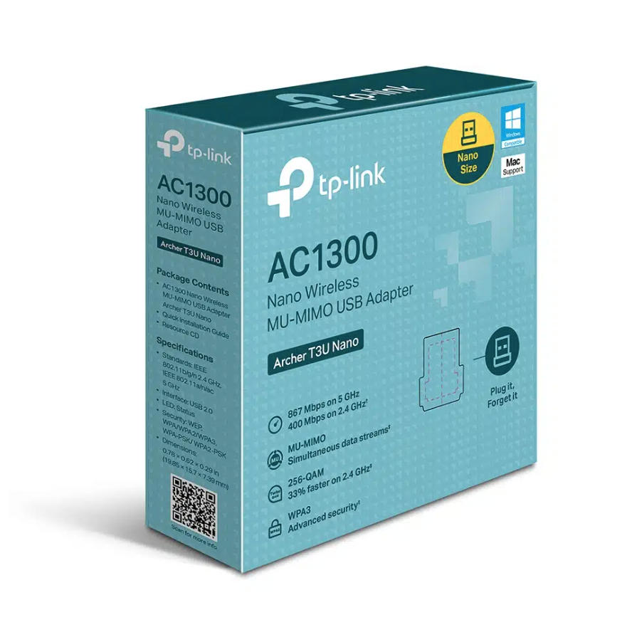TP-Link Archer T3U Nano USB WiFi การ์ดเครือข่าย – WiFi 5, AC1300
