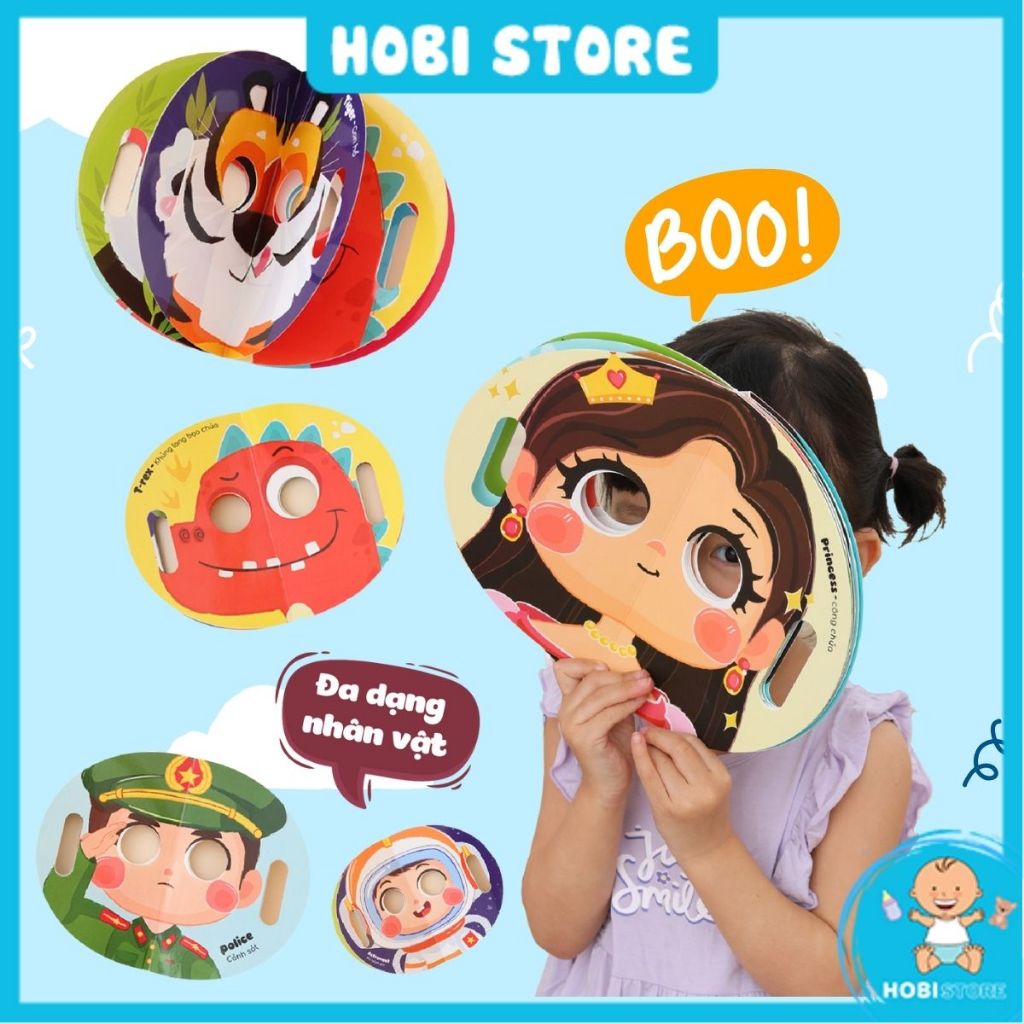 Peek a boo Peek-a-boo ของเล่นเดาของเล่นสวมบทบาทสัตว์สําหรับเด็ก Hobi Store