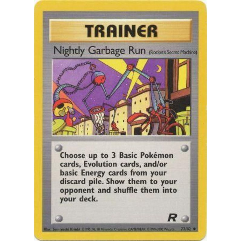 การ์ดโปเกมอน TCG ของแท้ Nightly Waste Run - 77/82 - Uncommon Unlimited Team Rocket Unlimited Singles