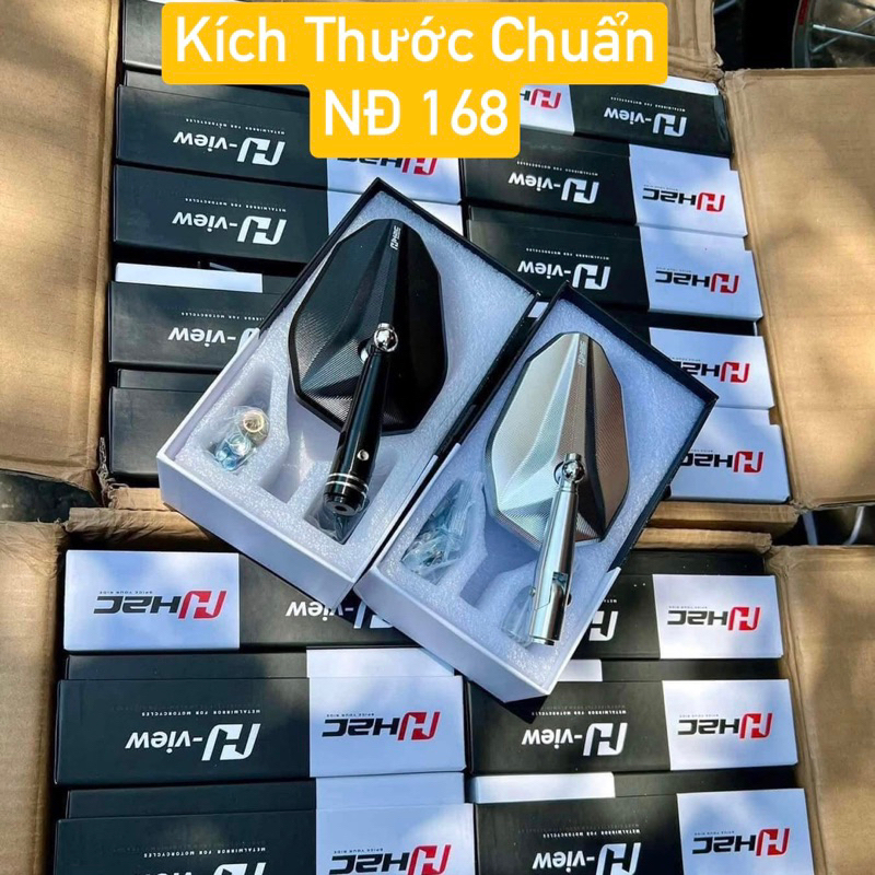 กระจกมองข้าง กระจก H2C V2 ขาสั้น - กระจกอลูมิเนียมสีขาว CNC (ราคา 1 ชิ้น)