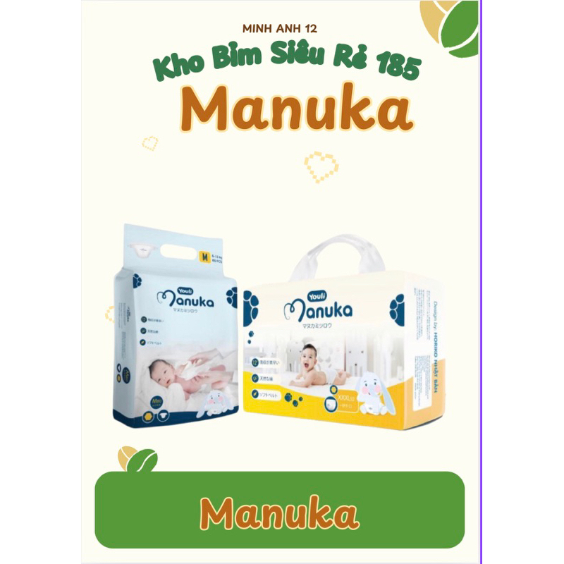 ผ้าอ้อม Manuka นุ่มและบางทุกขนาด NB96/SD88/MD80/MQ72/LQ68/XLQ66/XXLQ60/XXXLQ52 สําหรับเด็กทารก