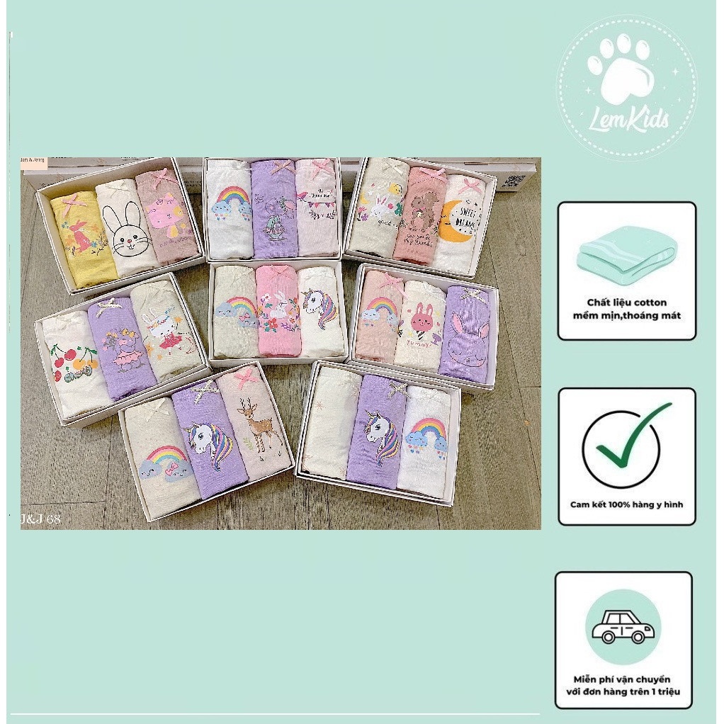 J&J Modal ต้นขา Chip ผลิตภัณฑ์เวียดนามคุณภาพสูงที่ผลิตในเกาหลีสําหรับเด็กผู้หญิง - Combo ชุดชั้นใน/ก