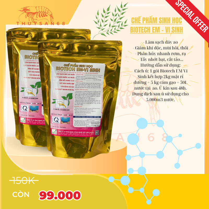 Biotech Probiotics Biotech EM ผลิตภัณฑ์ชีวภาพ ไมโครชีววิทยาเฉพาะ: - ทําความสะอาดก้นบ่อ - ลดก๊าซพิษ ก