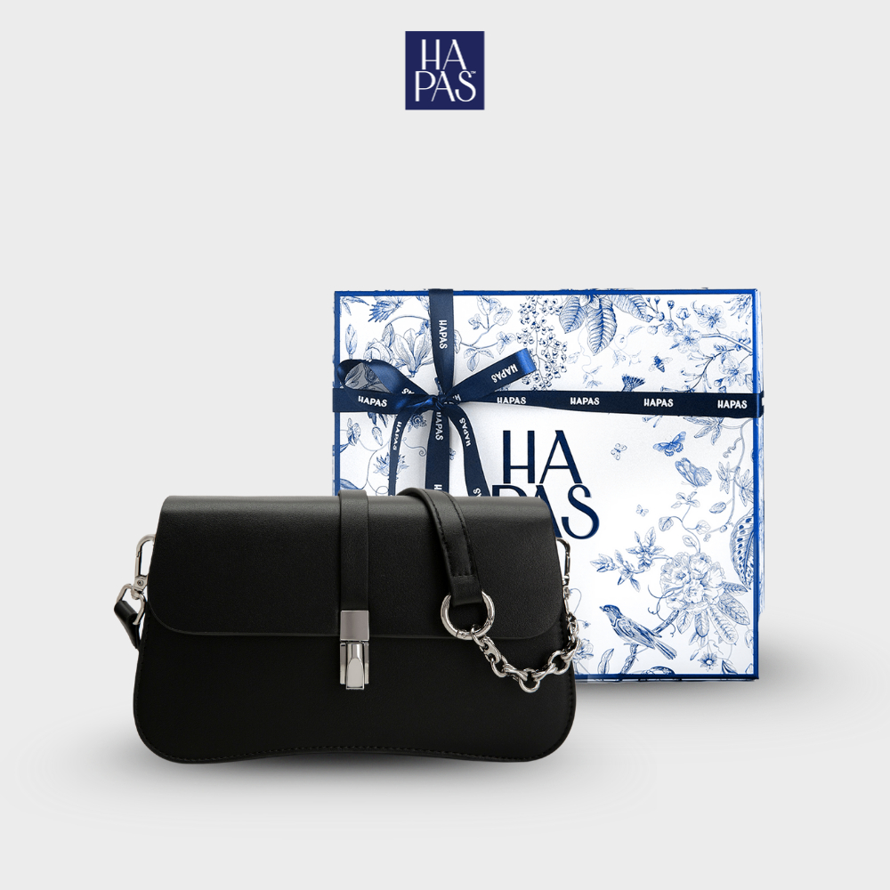 Grace Bag HAPAS กระเป๋าสะพายข้างผู้หญิงมีก้นโค้งและหัวเข็มขัดขา Sz 23 - TDC230512