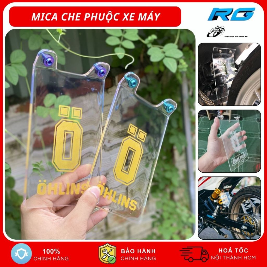 Mika ฝาครอบส้อม Exciter 150 ผู้ชนะ X ฝาครอบส้อม Mica หนา 4 มม. พร้อมตัวอักษร Ohlin สีเหลืองขายพร้อมสกรู Gr5