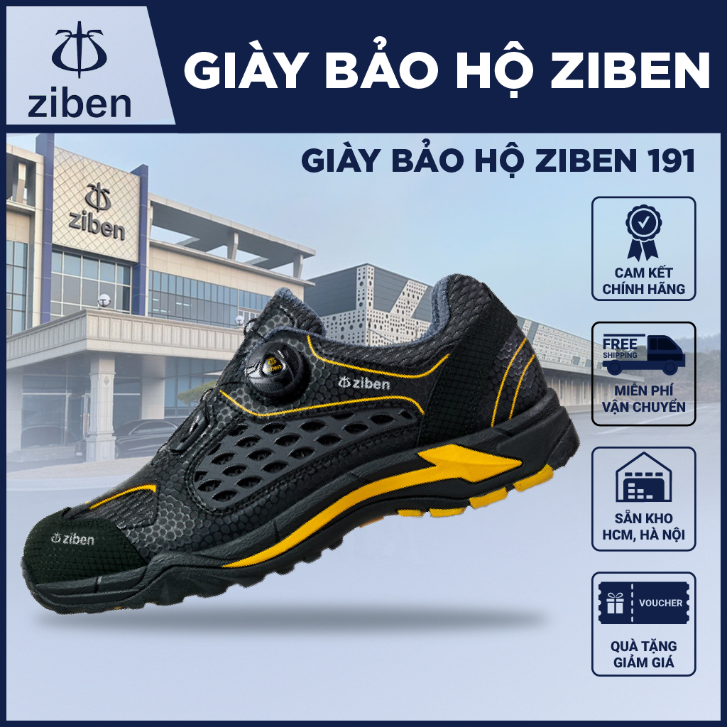 [GENUINE] รองเท้าเซฟตี้ worket (Ziben) 191 ระบายอากาศได้ดี กันลื่น ป้องกันเล็บ หัวเข็มขัดบิดสะดวก