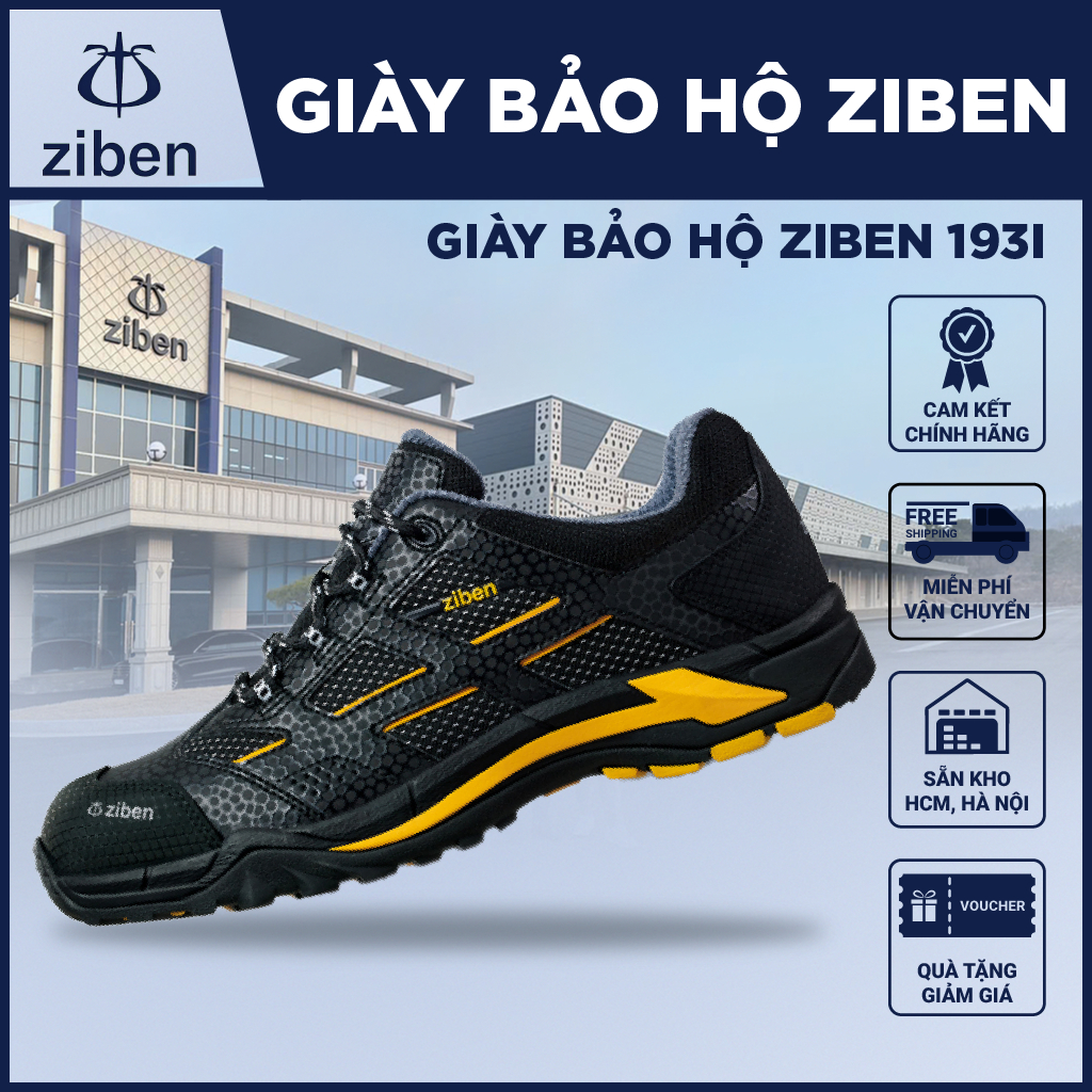 [GENUINE] รองเท้าเซฟตี้ Ziben 193I ระบายอากาศได้ดี กันลื่น ฉนวน ป้องกันเล็บ กันน้ํา