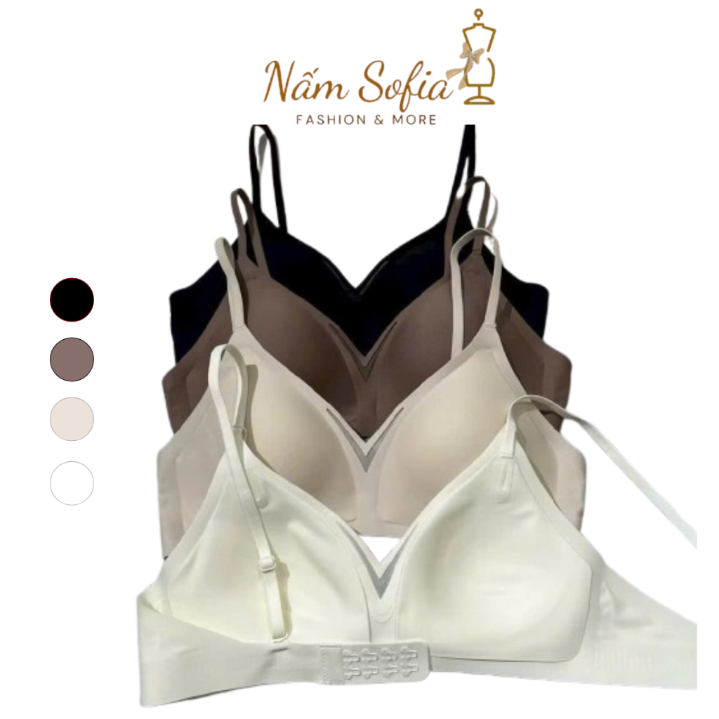 M1 Latex Bra ผู้หญิง Latex Bra V801 Deep V คอ Rimless Foam Pad 1.5 ซม.เสริมหน้าอกไม่มีขอบ M2