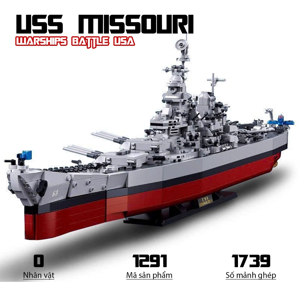 เรือรบ USS Missouri US, เรือรบ Sluban 1291, ของเล่นประกอบพลาสติก