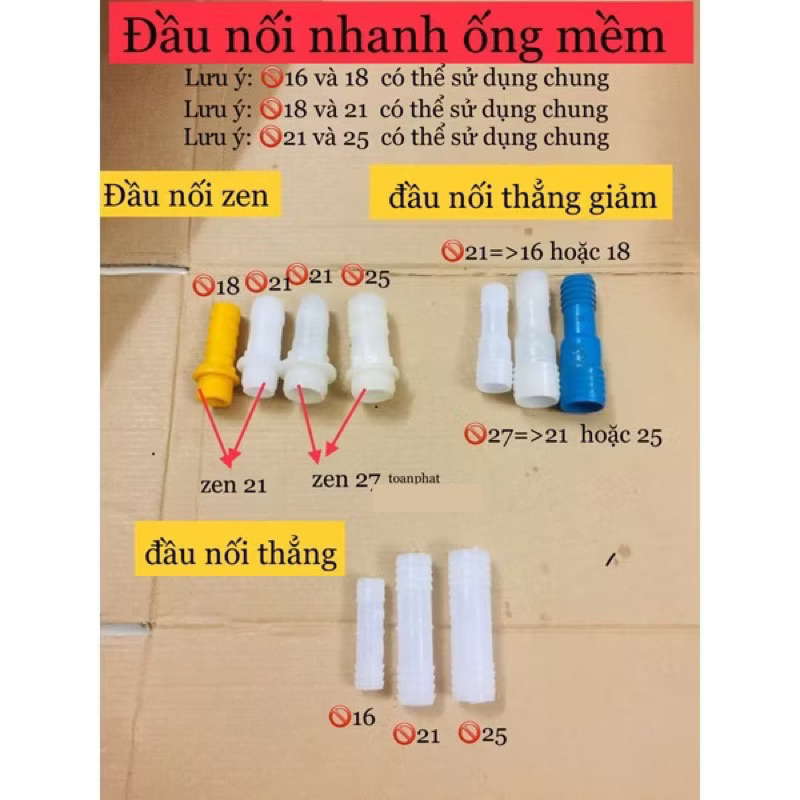 ต่อท่อน้ําอ่อนอย่างรวดเร็วขนาด 16-18-21-25 - ลด 21/16 - ลด 27/21-ต่อ เซน 21 และ 27