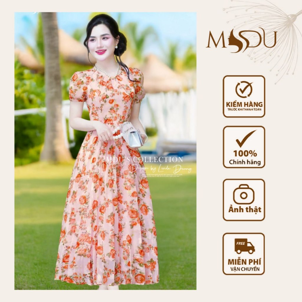 ออกแบบชุด MDU4844 กระโปรงบานอ่อนรวมลวดลายที่โดดเด่นจาก MDU