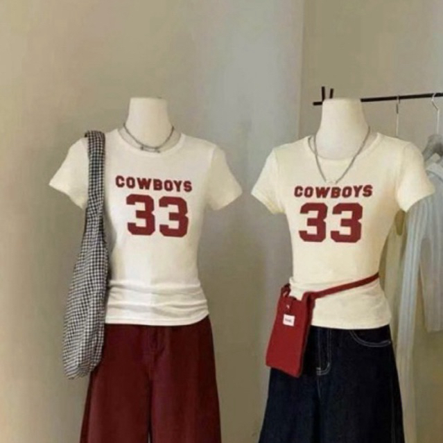 WGWE• เสื้อยืดผ้ายืด Cowboys 33 5521 สินค้า wgwe QC