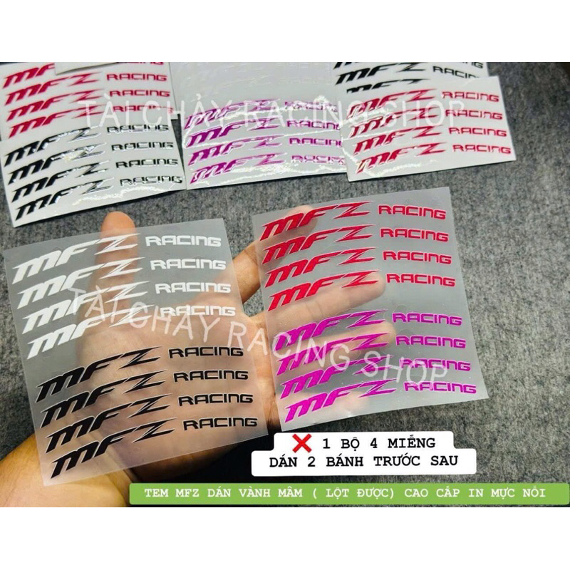 [ 1 ชุด 4 สติ๊กเกอร์ 2 ล้อ ] สติ๊กเกอร์ขอบ MFZ คุณภาพสูง (RECOMMENDED) พิมพ์ด้วยหมึก BOAA