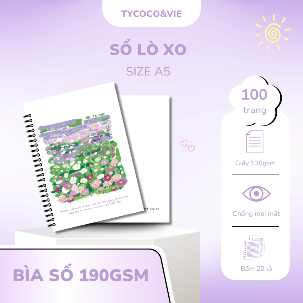 XO Garden of Thats A5 Plastic Spring Notebook - ปก 300gsm - ด้านใน 100gsm - ลายดอกไม้