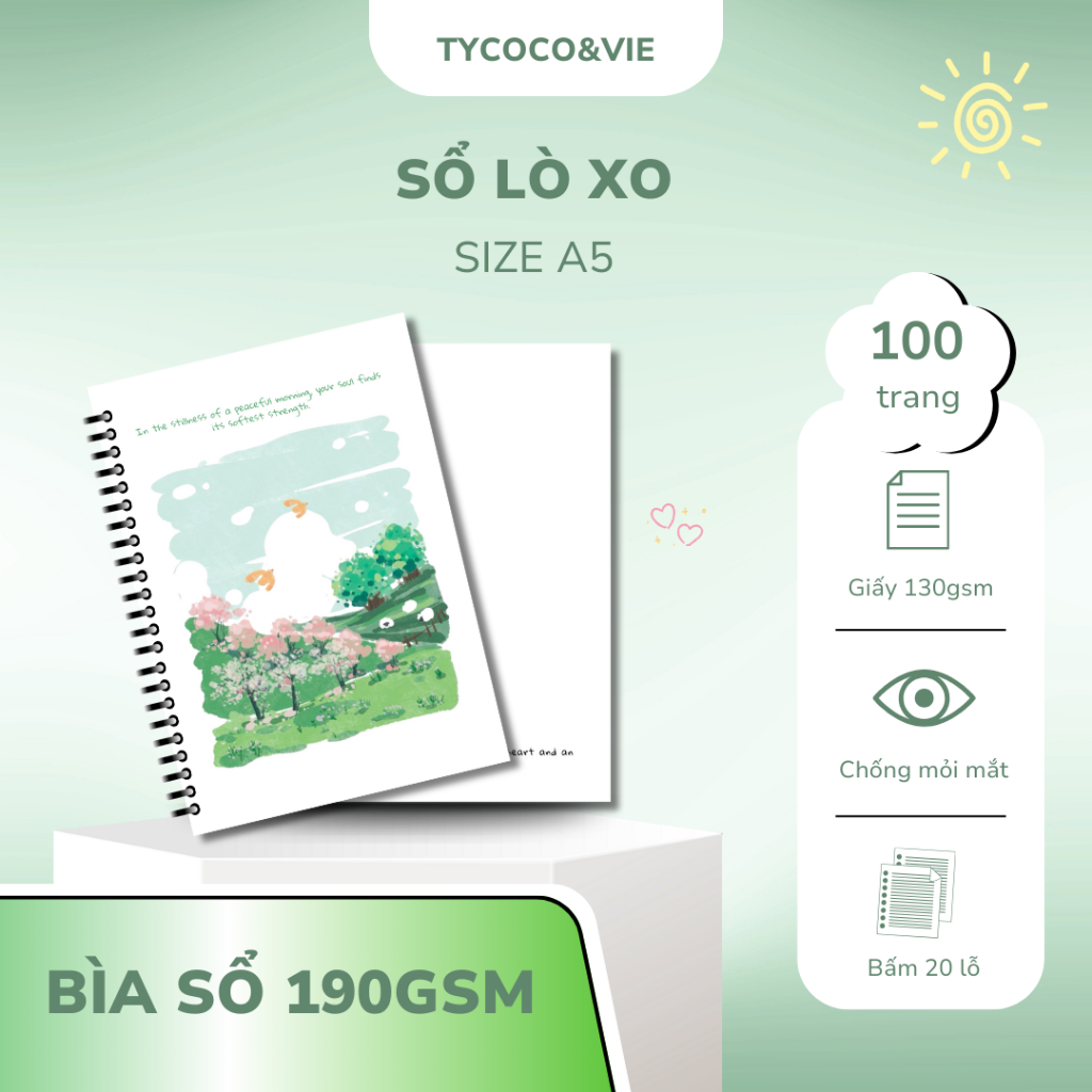 XO Garden of Thats A5 Plastic Spring Notebook - ปก 300gsm - รุ่นด้านใน 100gsm - Forest