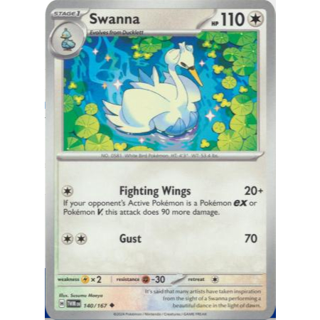 [การ์ดโปเกมอน TCG] Swanna - 140/167 - Uncommon