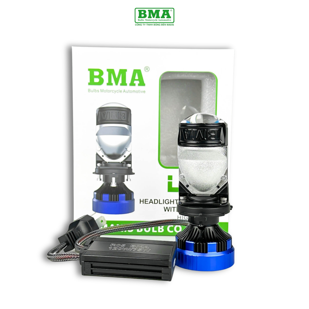 R05 BMA ไฟหน้า LED ทรงกลม Bi-S - ไฟทรงพลังพิเศษ 120W เฉพาะในรถยนต์ - การติดตั้งรถจักรยานยนต์ - 12 เด