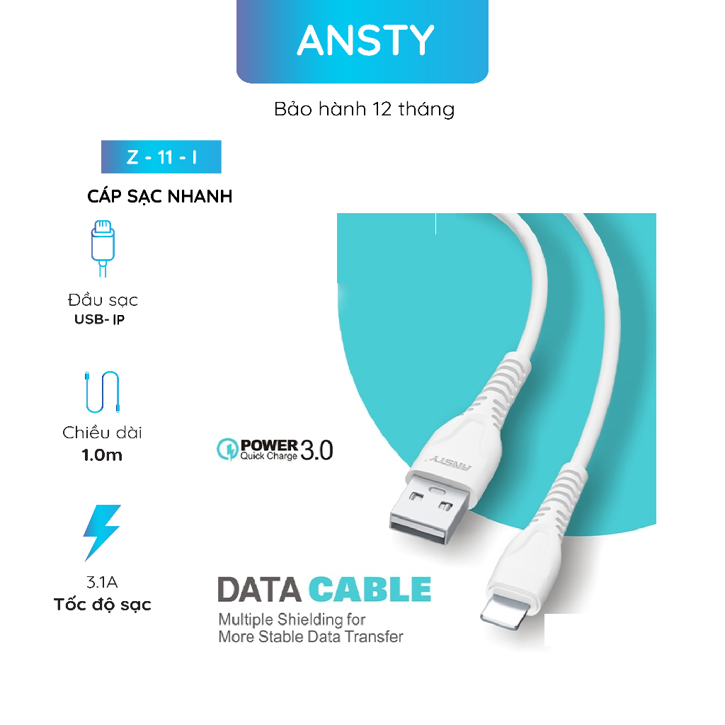 สายชาร์จเร็ว Ansty Z - 11 - I Usb ถึง lp 3.1a/Z - 11 - T Usb To C 3.1a/Z - 11 - USB ถึง Micro 3.1a T