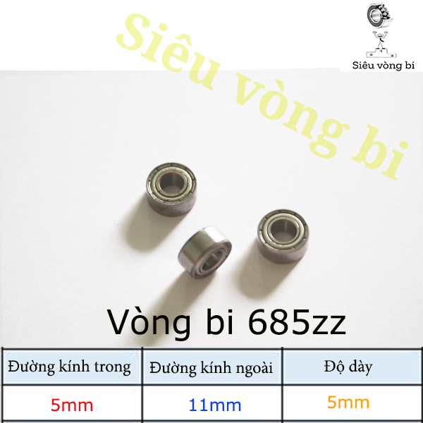แบริ่ง - แบริ่ง รหัส 685zz - มาตรฐาน 5*11*5mm