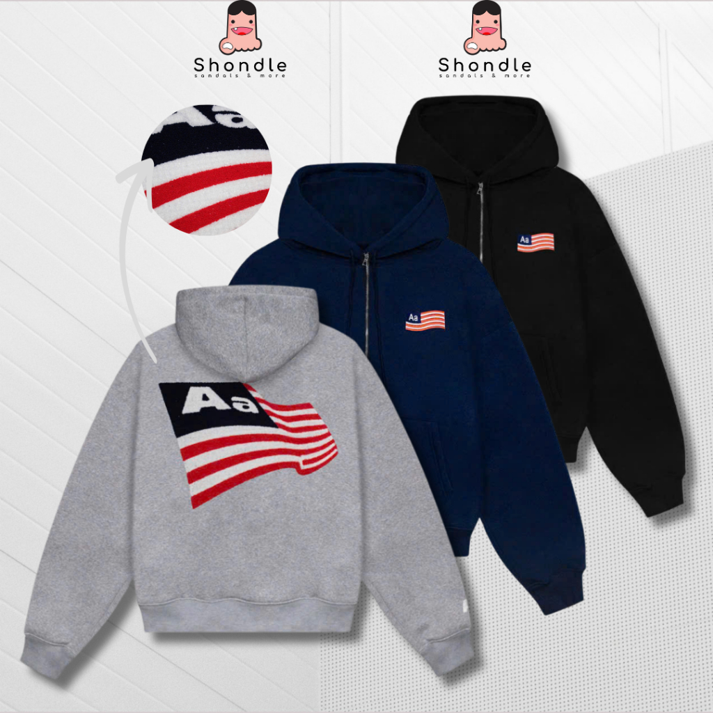 Aa Studio Crab Leg Zip Hoodie พร้อมเย็บปักถักร้อยเร้าใจหัวเข็มขัดโลหะ Full Tag Mac รูปแบบ BOXY Unise