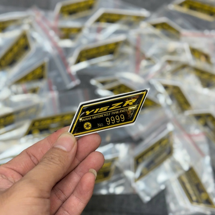 Fi Embossed Logo Stamp Limited LETTER Y15ZR 9999 เติมกาวนูนหนา สติ๊กเกอร์แต่งรถ