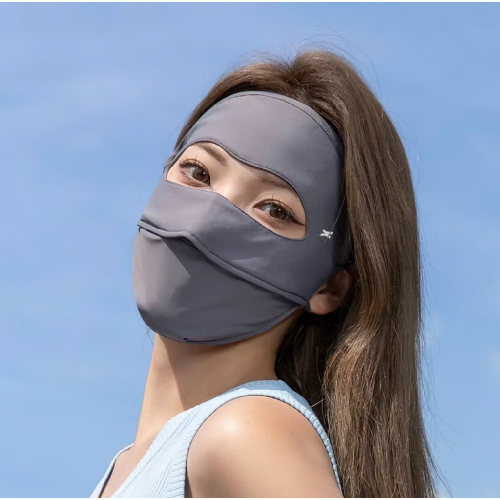 UPPER YOU หน้ากากกันแดดป้องกันรังสียูวีแบบเต็มหน้าทําจากผ้าไหมน้ําแข็งเนียนเนียนเย็นระบายอากาศ