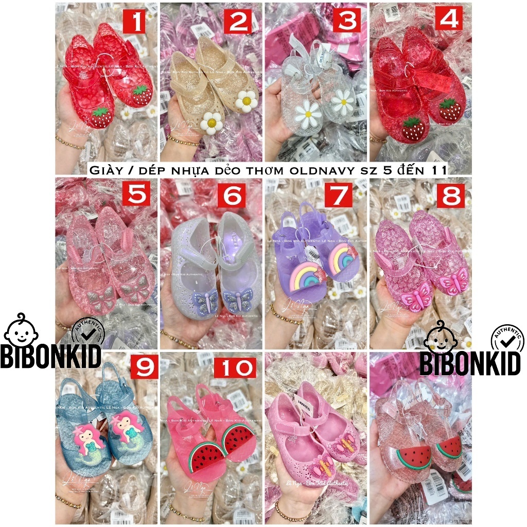 [Bibonkid] รองเท้าแตะพลาสติกหอม OLDNAVY_US ของแท้สําหรับเด็กผู้หญิง ไซส์ตั้งแต่ 5us ถึง 11us