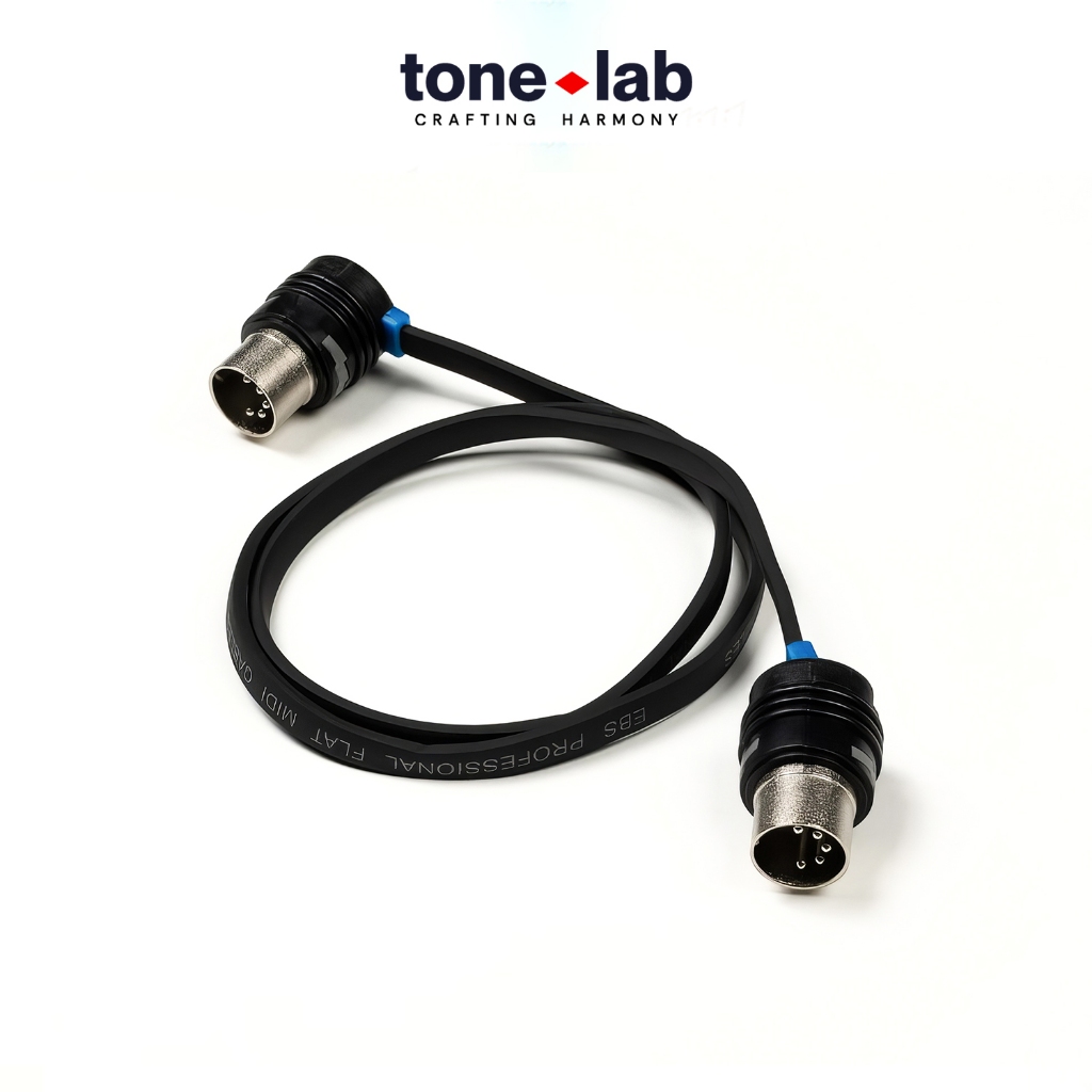 [HCM][Tone Lab] EBS BlueDOT 5-pin Flat MIDI Cable Pack 28 ซม., 58 ซม., 180 ซม.
