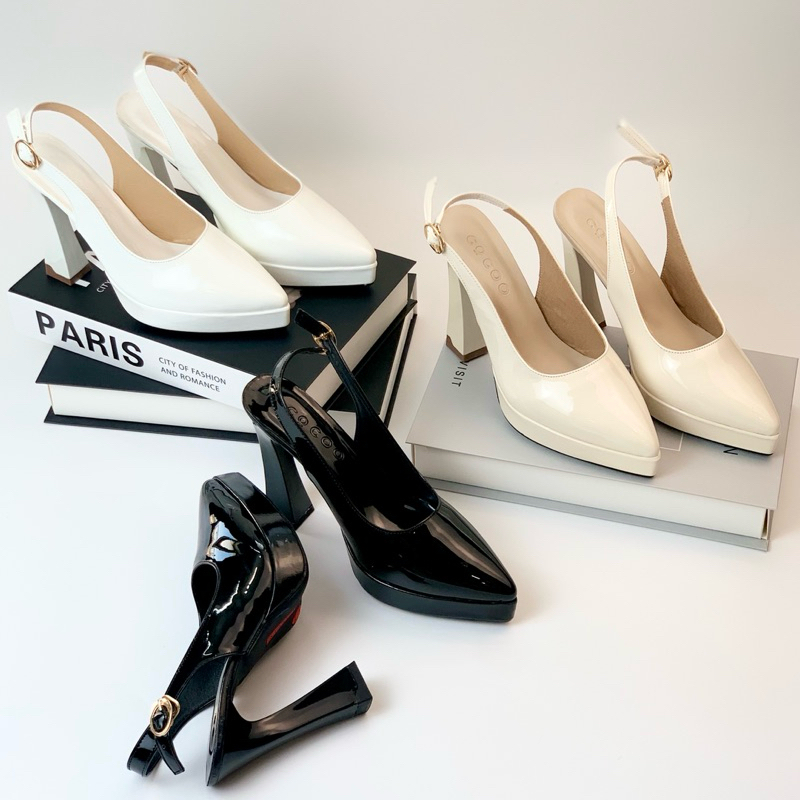 รองเท้าส้นสูง VYARA - พื้นรองเท้าสายคู่ 11p หรูหรา [DHGK1]