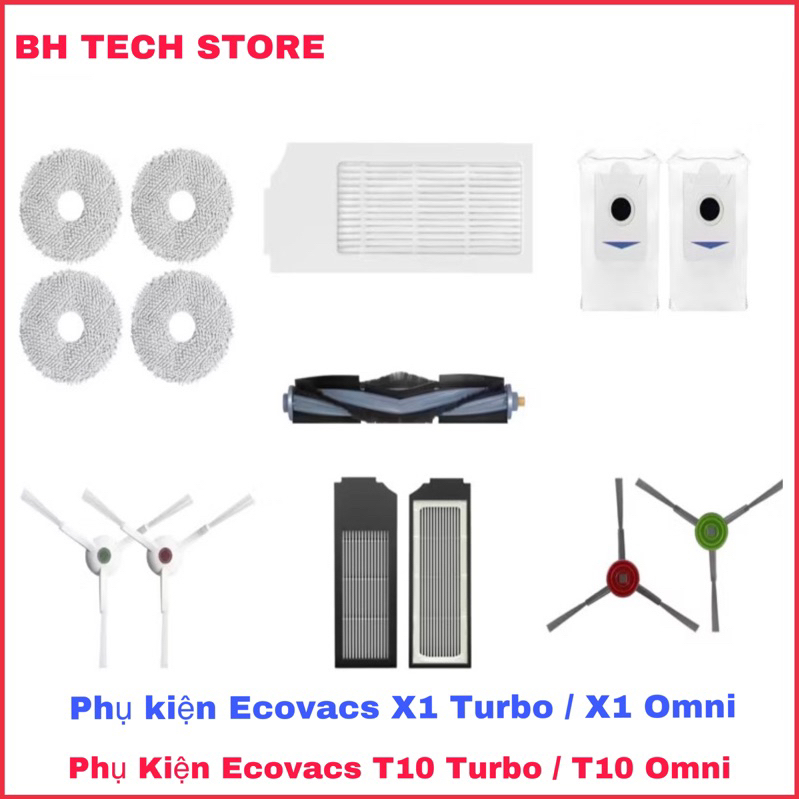 ชุดอุปกรณ์เสริมสําหรับหุ่นยนต์ Ecovacs Deebot X1 Omni / X1 Turbo / T10 Omni / T10 Turbo